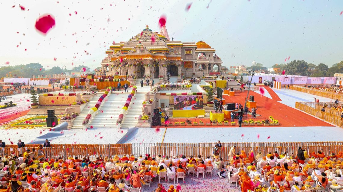 Ram Mandir Inauguration Ceremony Updates: PM Modi lands in Ayodhya for Pran Pratistha